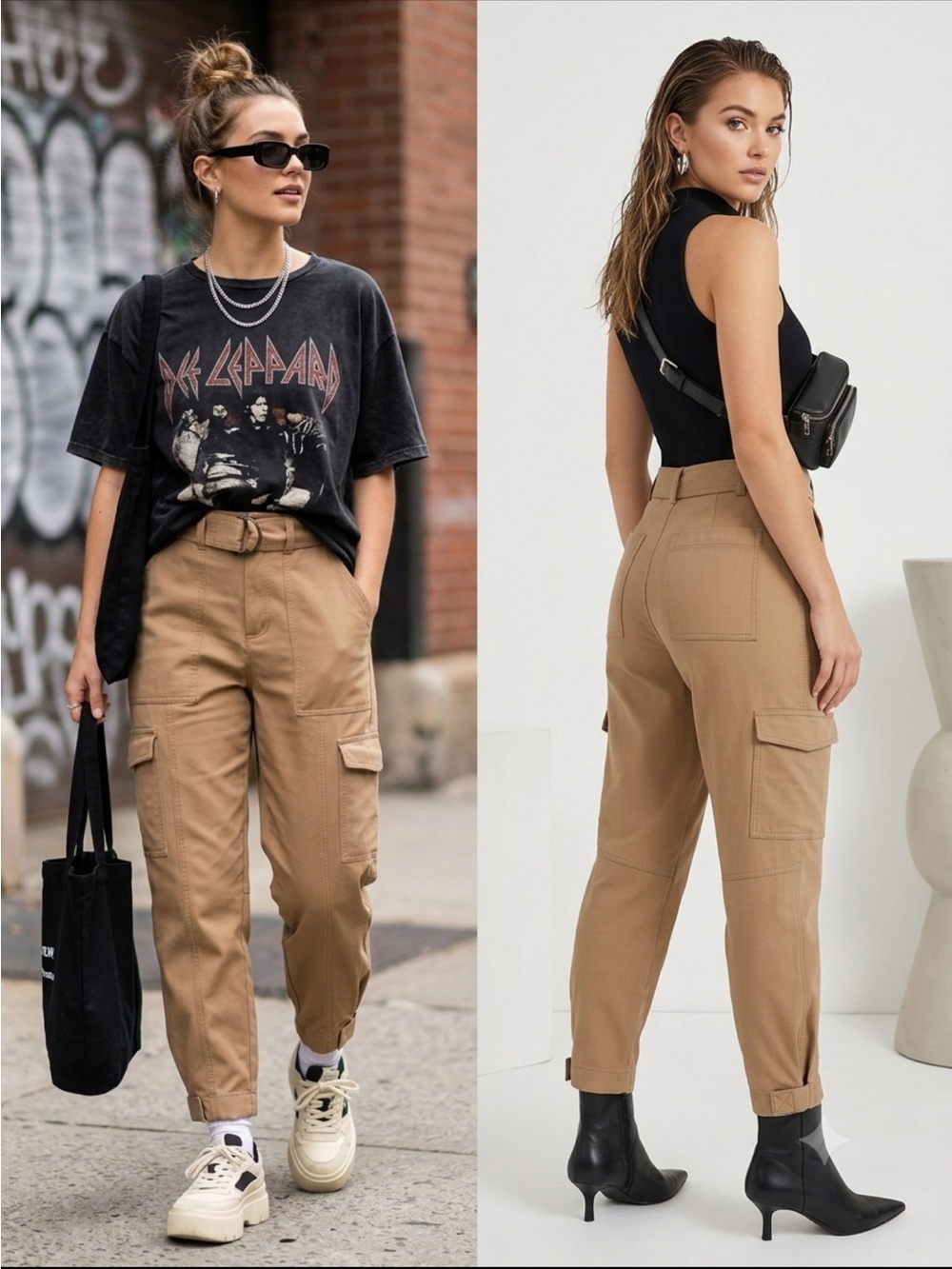 Banana Republic Tan Cargo Trousers with Belt